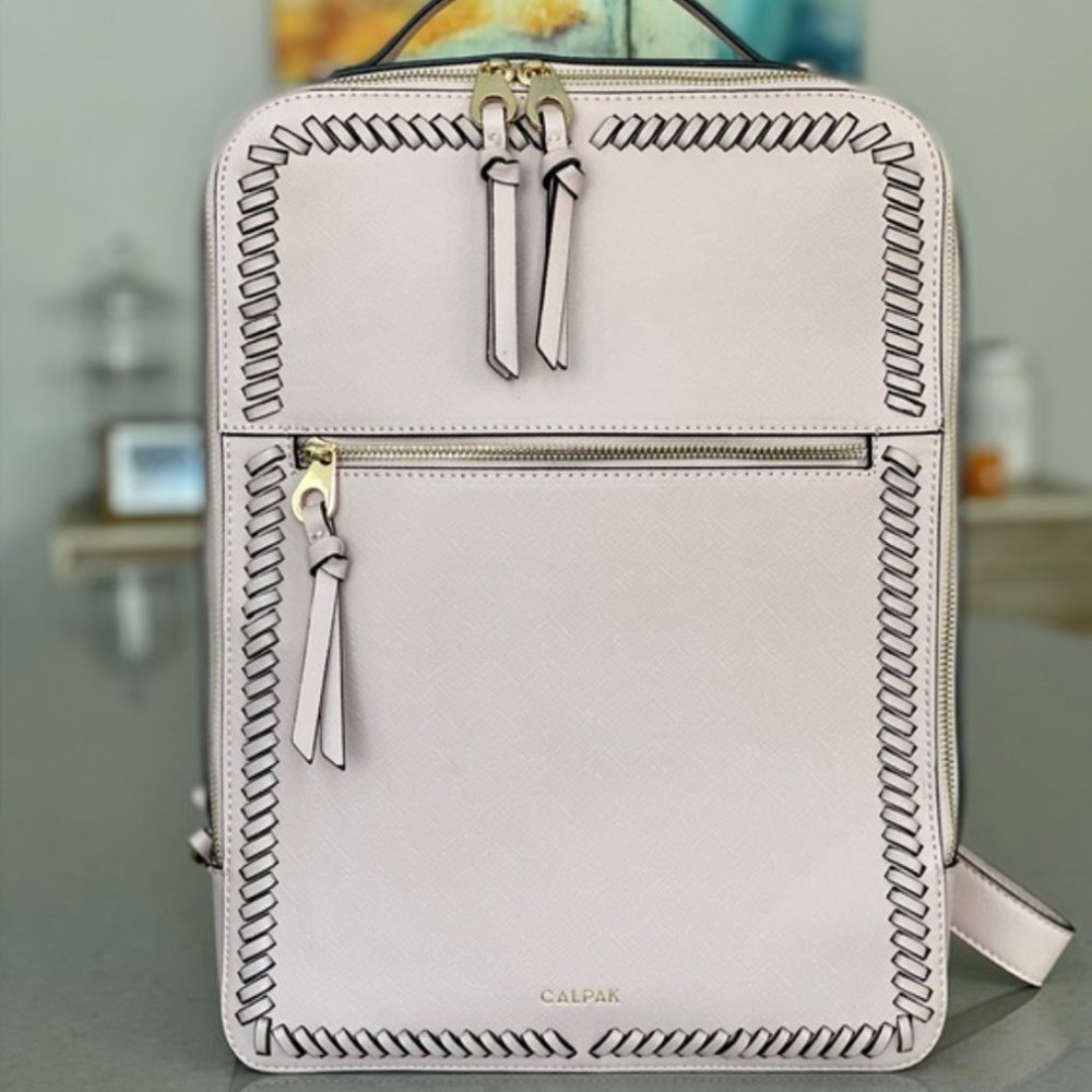 Calpak Kaya laptop backpack blush pink